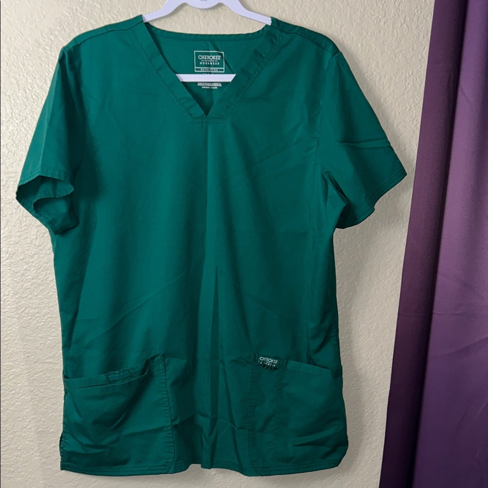 Cherokee 2pc womens Teal V-Neck Scrub Shirt